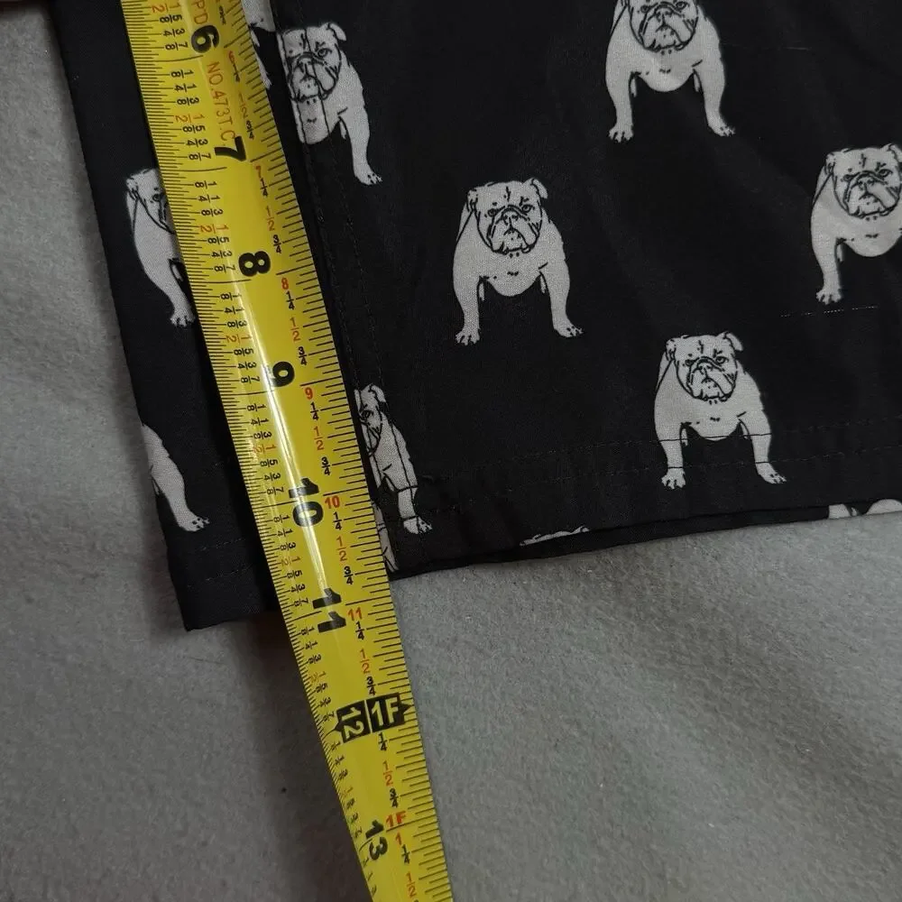 Airwalk Board Shorts Mens S Black White Bulldog Surf Swim Elastic Waist
